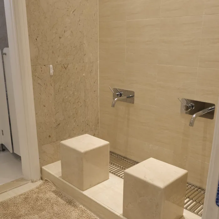A child-sized ablution area for wudu before prayer