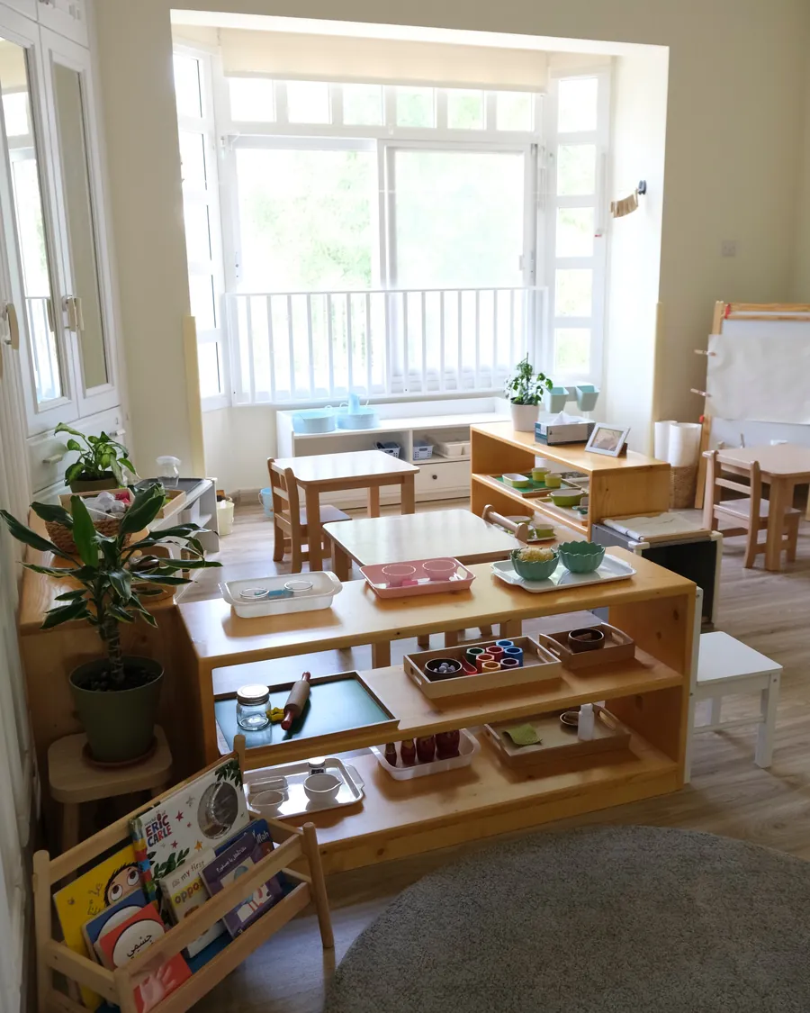 A calm Montessori classroom with natural light